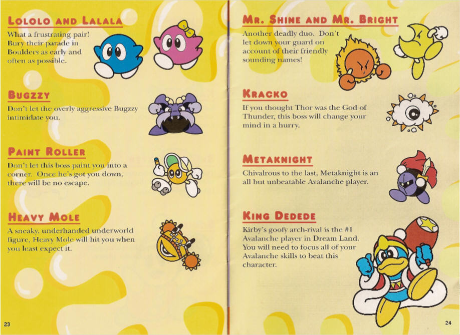 Snes - Kirby's Avalanche Super Nintendo Manual Booklet Only No